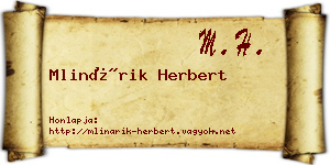 Mlinárik Herbert névjegykártya